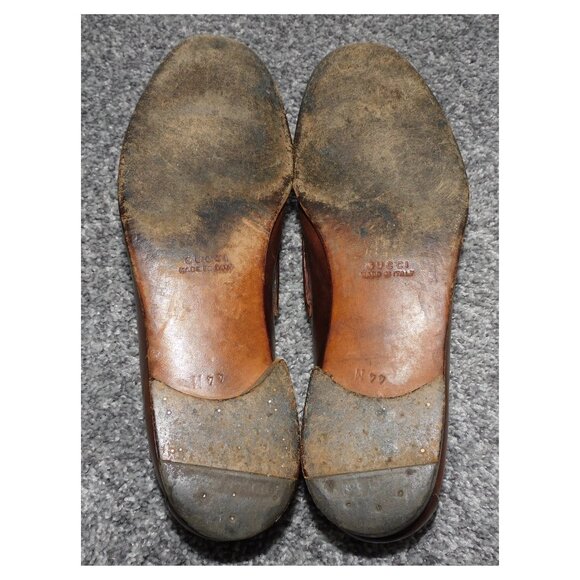 Vintage Gucci Men's Horsebit Brown Leather Loafers - Size 10.5 US - 44 EU - Picture 10 of 10